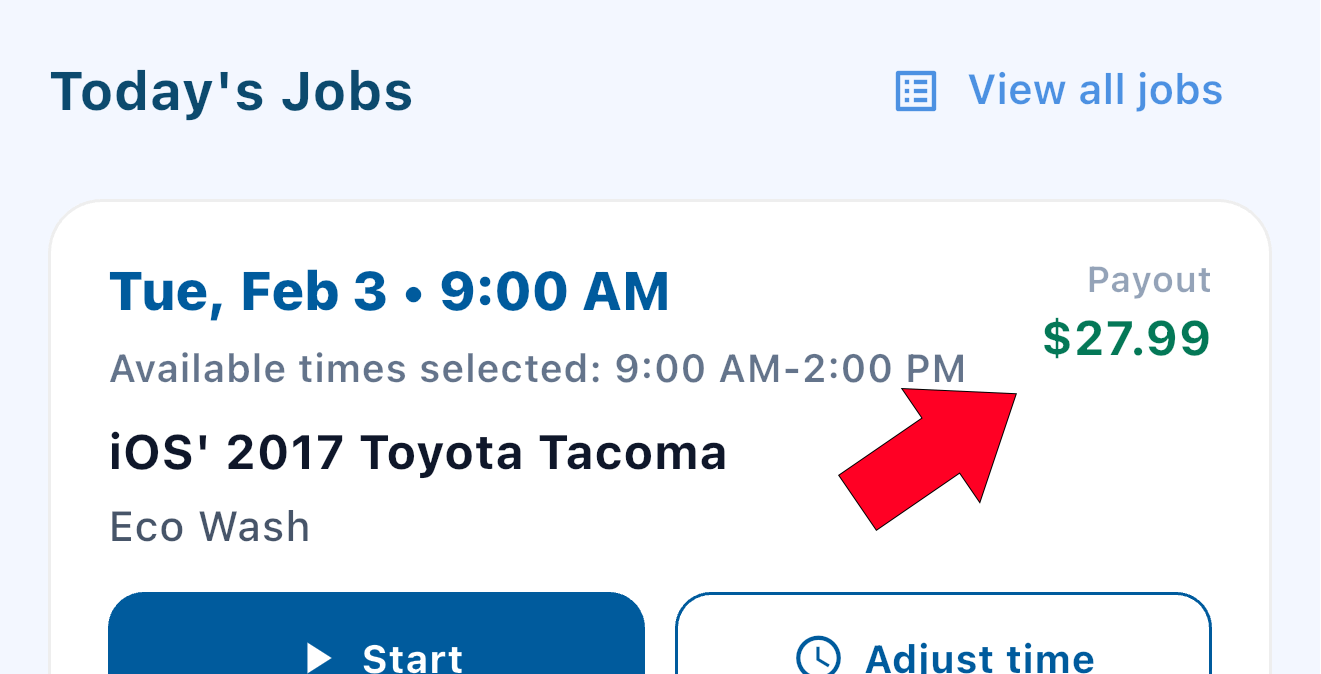Transparent payouts example