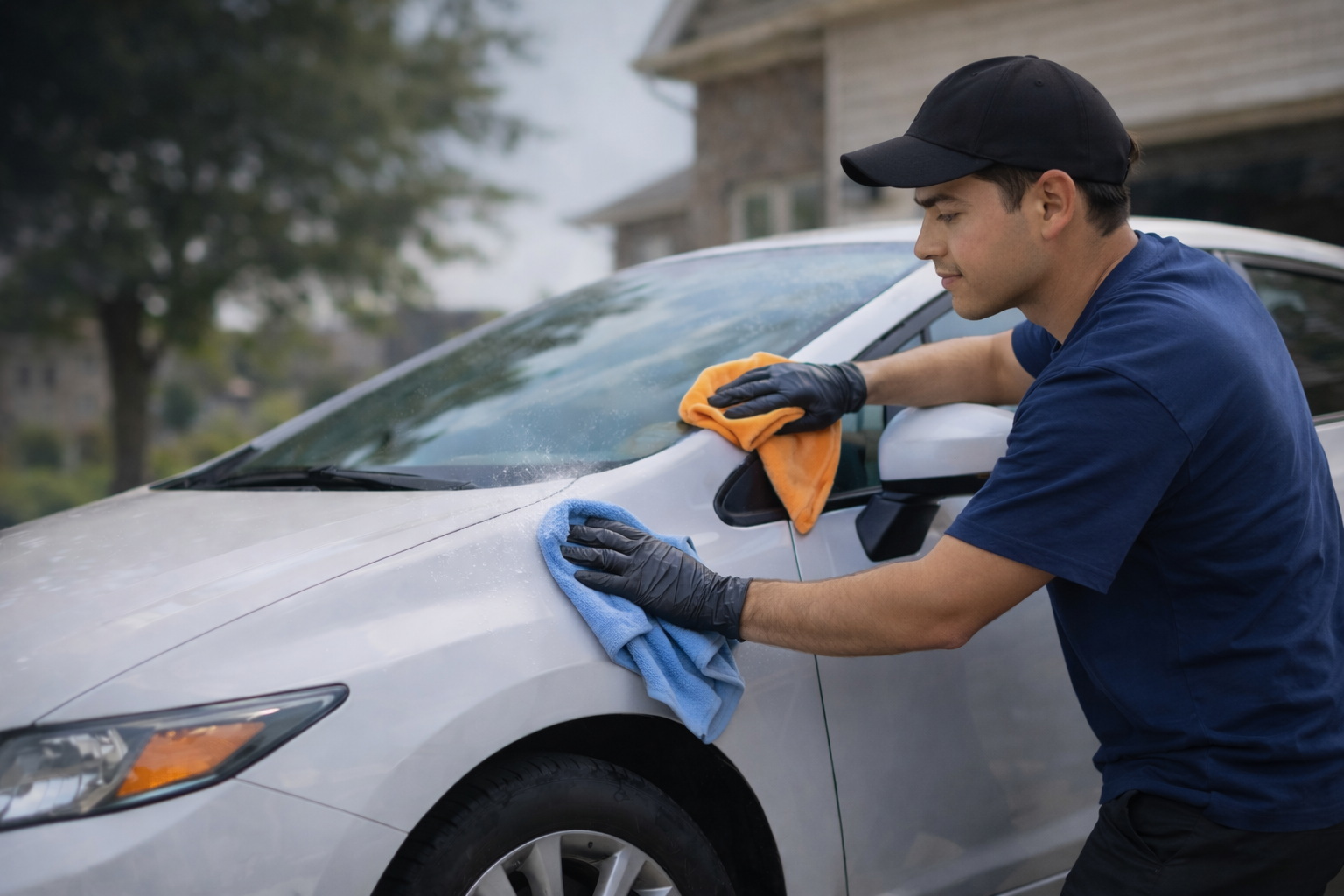 Clean car exterior after a Wipedown service