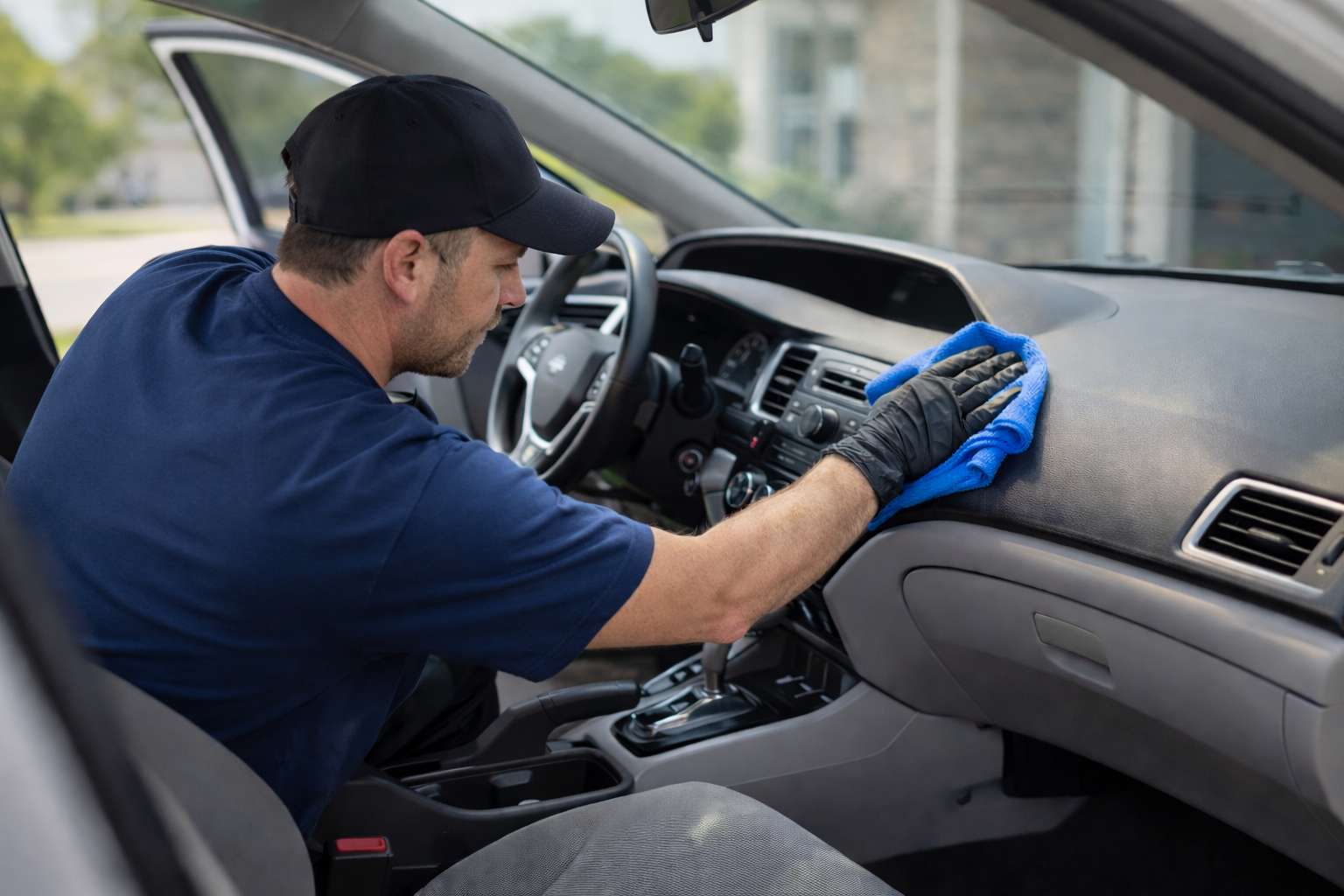 Clean car interior after a Wipedown service